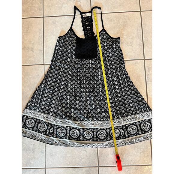 Hollister Black White Razorback Boho Shoulder Strap Short Dress Size M - Picture 5 of 6
